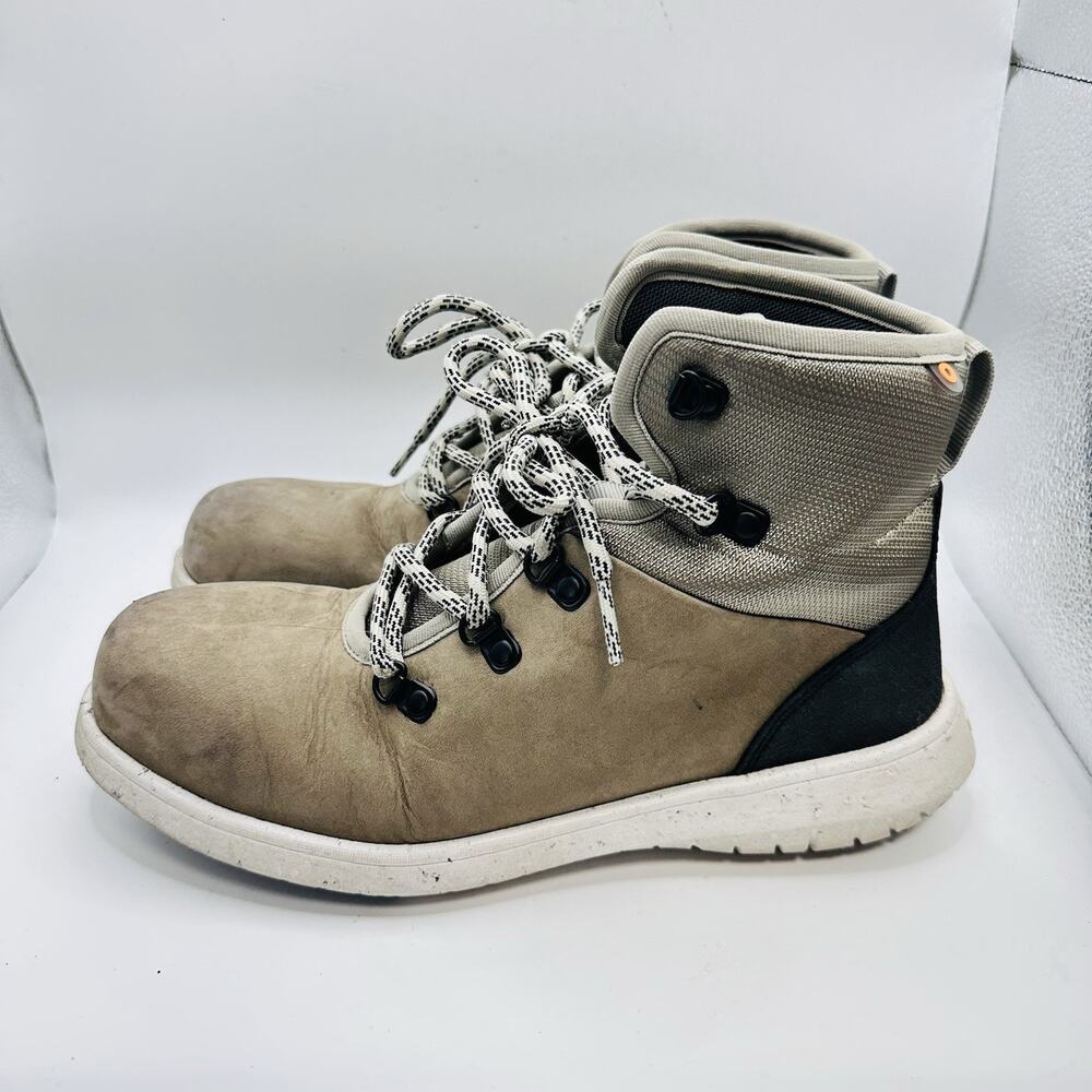 BOGS Cypress Lace ST Work Boots Women's Size 7 M Waterproof Taupe Leather - Picture 3 of 7